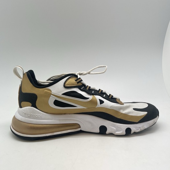 Nike Sneakers Mens 10 Air Max 270 React CW7298-100 Gold Athletic‎ Running Shoes - Picture 6 of 10